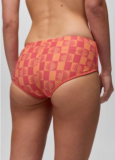 Tropic Kiss Hipster Swim Bottom, Color: Guava Pop Checker, image 3