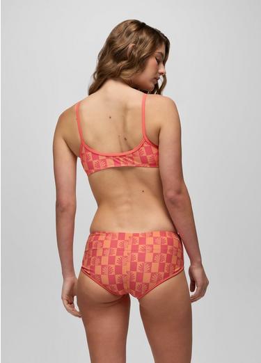 Tropic Kiss Hipster Swim Bottom, Color: Guava Pop Checker, image 4