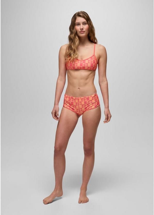 Tropic Kiss Hipster Swim Bottom, Color: Guava Pop Checker, image 6