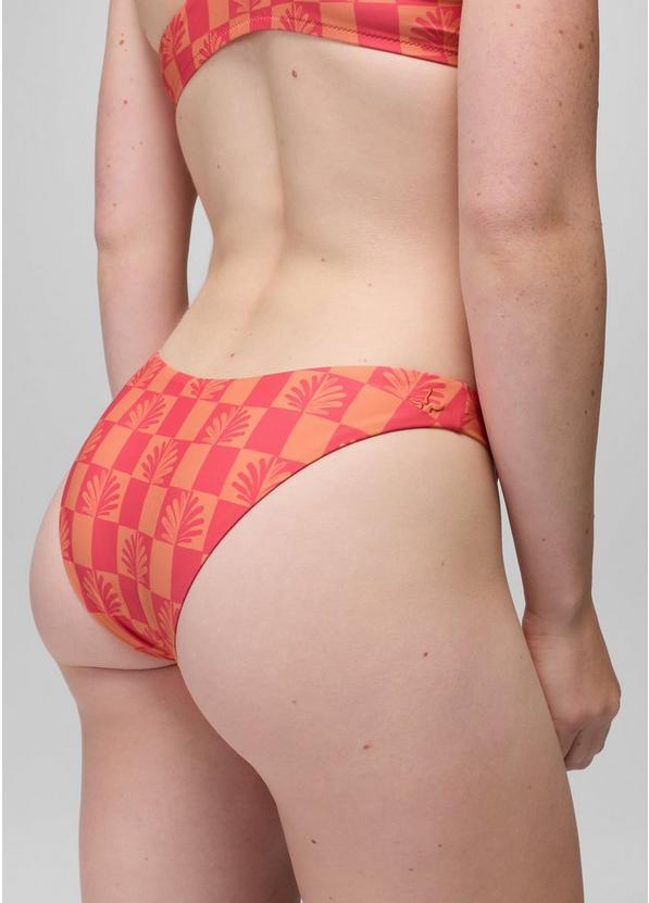 Lahari Classic Swim Bottom, Color: Guava Pop Checker, image 2