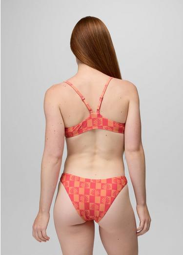 Lahari Classic Swim Bottom, Color: Guava Pop Checker, image 3