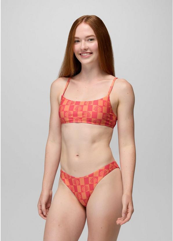 Lahari Classic Swim Bottom, Color: Guava Pop Checker, image 4