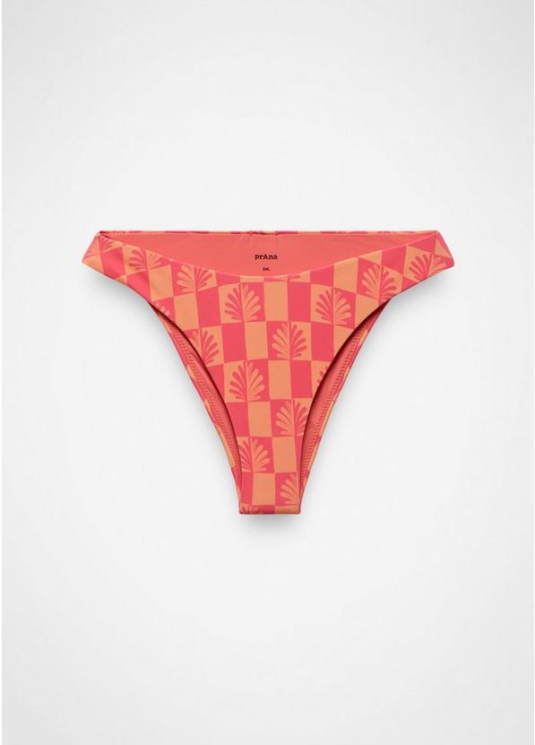 Lahari Classic Swim Bottom, Color: Guava Pop Checker, image 1