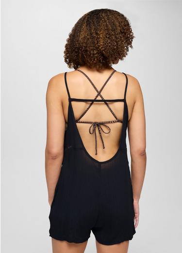 Fernie V-Neck Romper, Color: Black, image 2