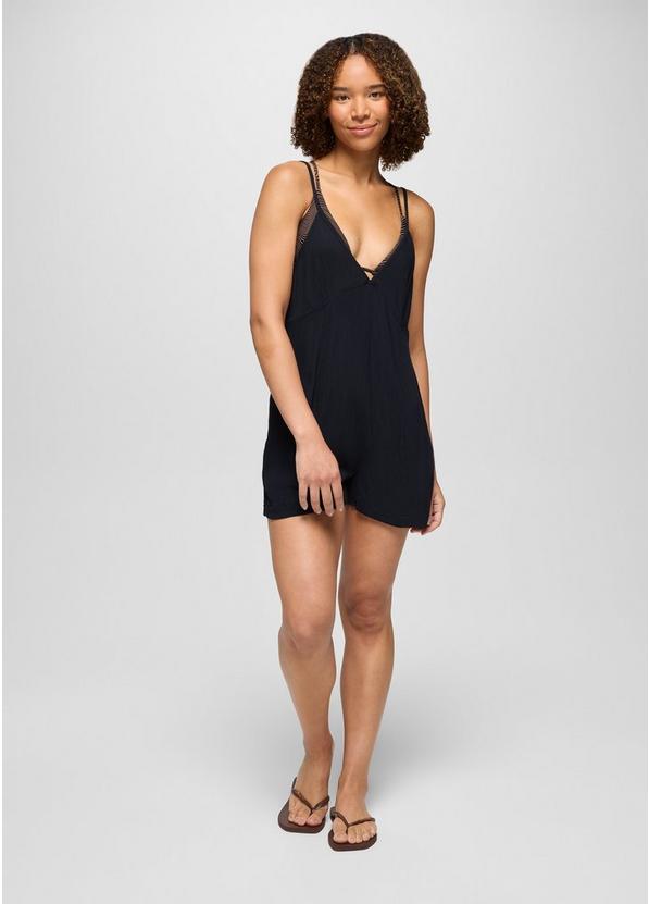 Fernie V-Neck Romper, Color: Black, image 5