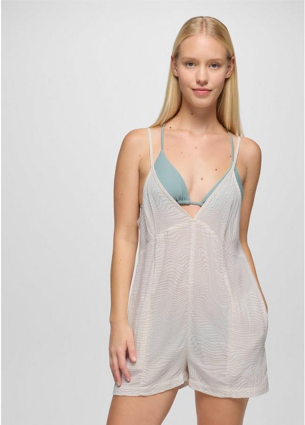 Fernie V-Neck Romper, Color: Soft White Wavee, image 1