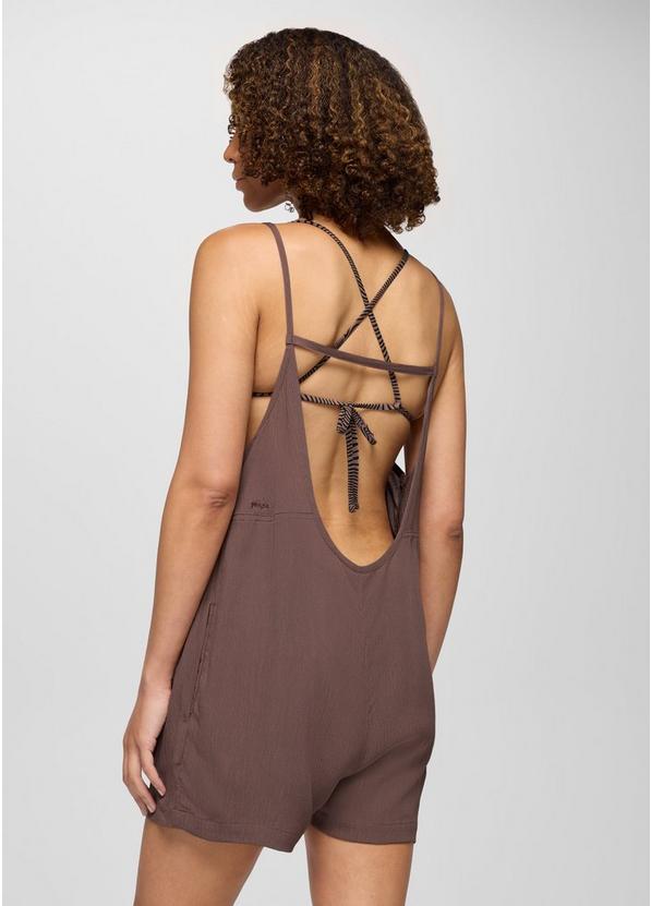 Fernie V-Neck Romper, Color: Carob, image 2