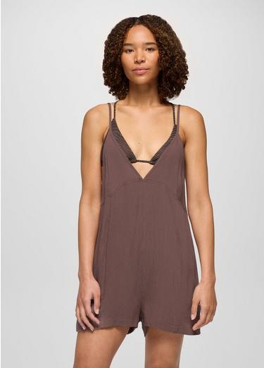 Fernie V-Neck Romper, Color: Carob, image 9