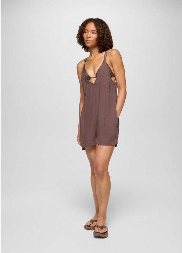 Fernie V-Neck Romper, Color: Carob, image 5