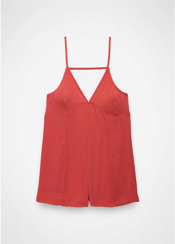 Fernie V-Neck Romper, Color: Rose Fire, image 6