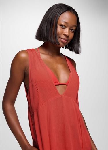 Fernie V-Neck Mini Dress, Color: Rose Fire, image 3