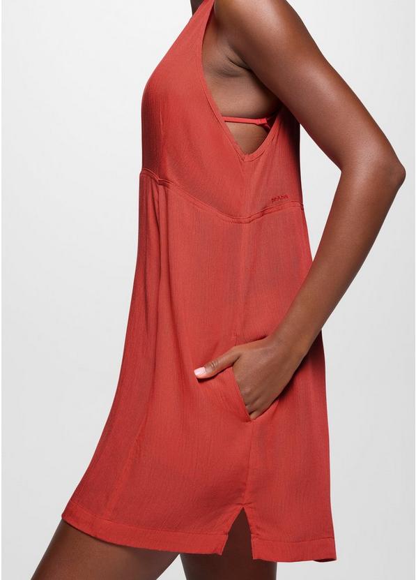 Fernie V-Neck Mini Dress, Color: Rose Fire, image 4