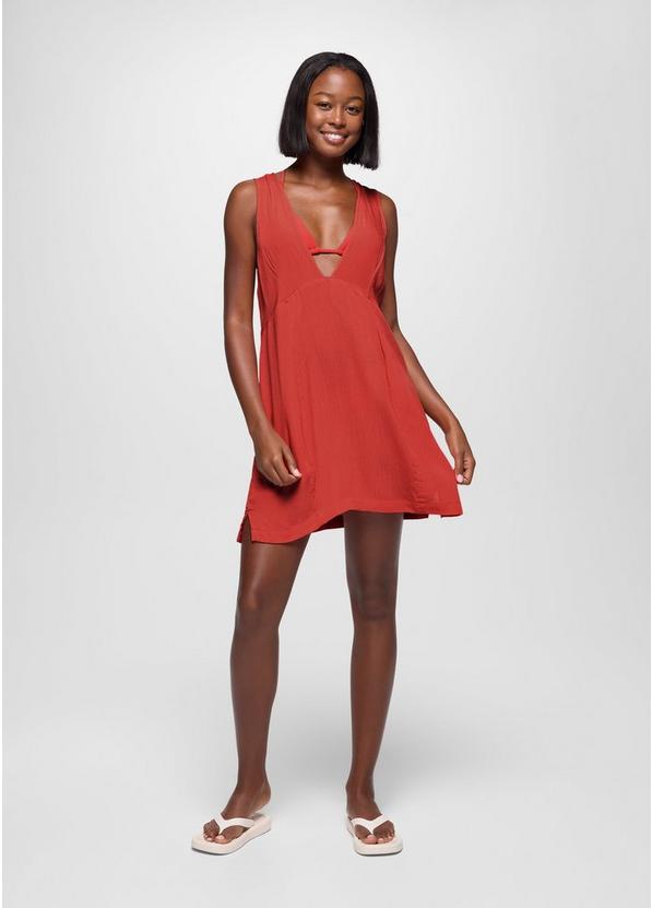 Fernie V-Neck Mini Dress, Color: Rose Fire, image 1