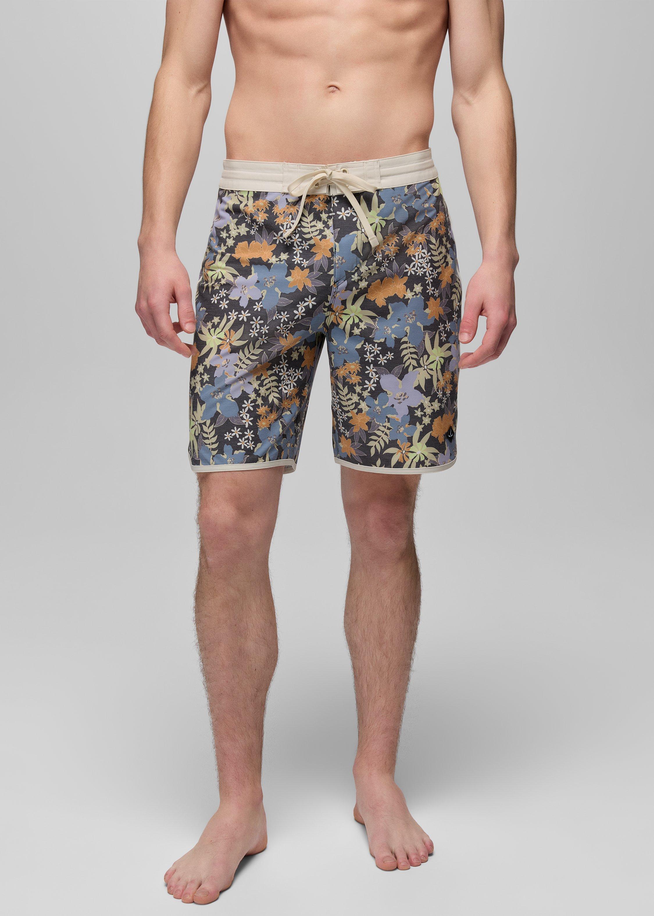 Mens prAna Vintage Boardshort - Black Summer Nights