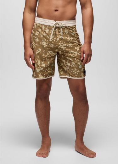 prAna Vintage Boardshort, Color: Retro Olive Digibloom, image 1