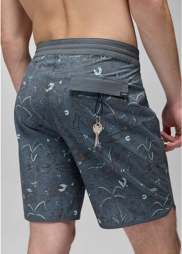 prAna Vintage Boardshort, Color: Bluff Blue Vacation, image 4