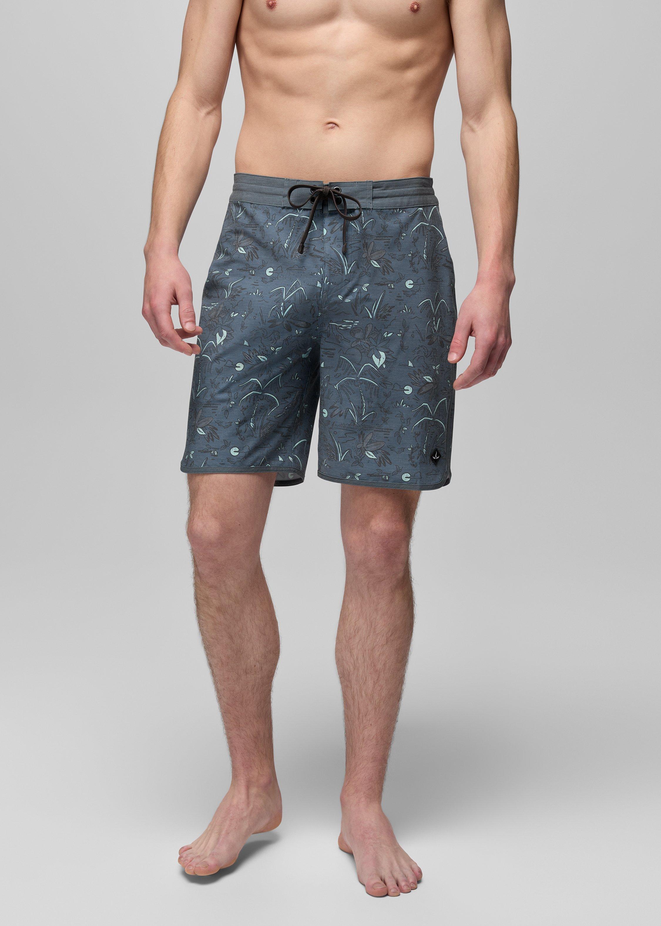 Mens prAna Vintage Boardshort - Bluff Blue Vacation