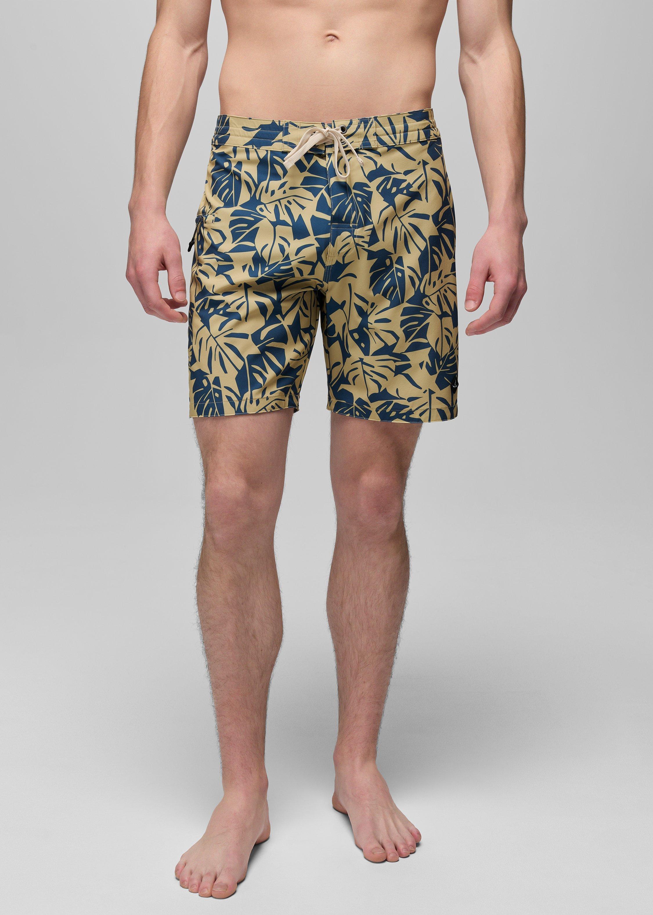 Mens prAna Fenton Boardshort - Jackfruit Monstera