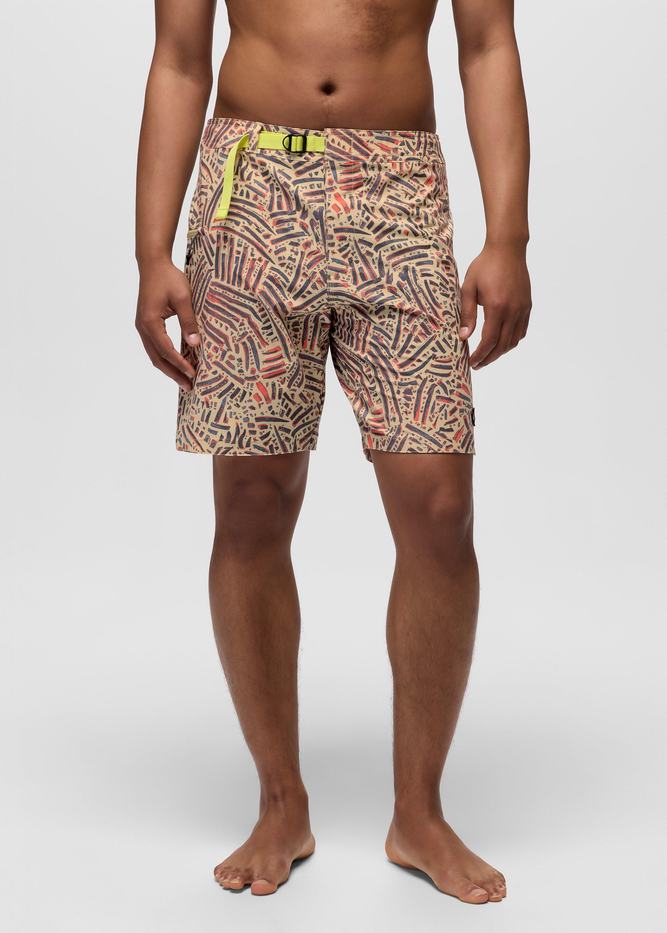 Mens prAna Rock Shock Boardshort - Jackfruit Marks