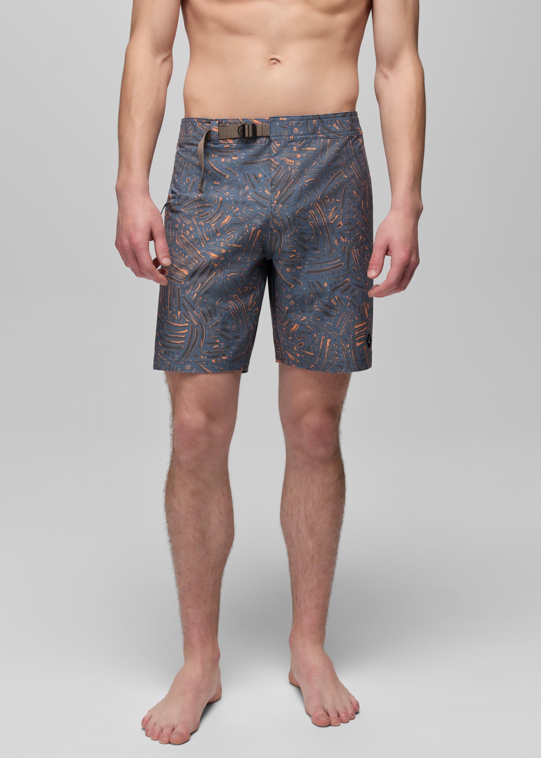Mens prAna Rock Shock Boardshort - Bluff Blue Marks