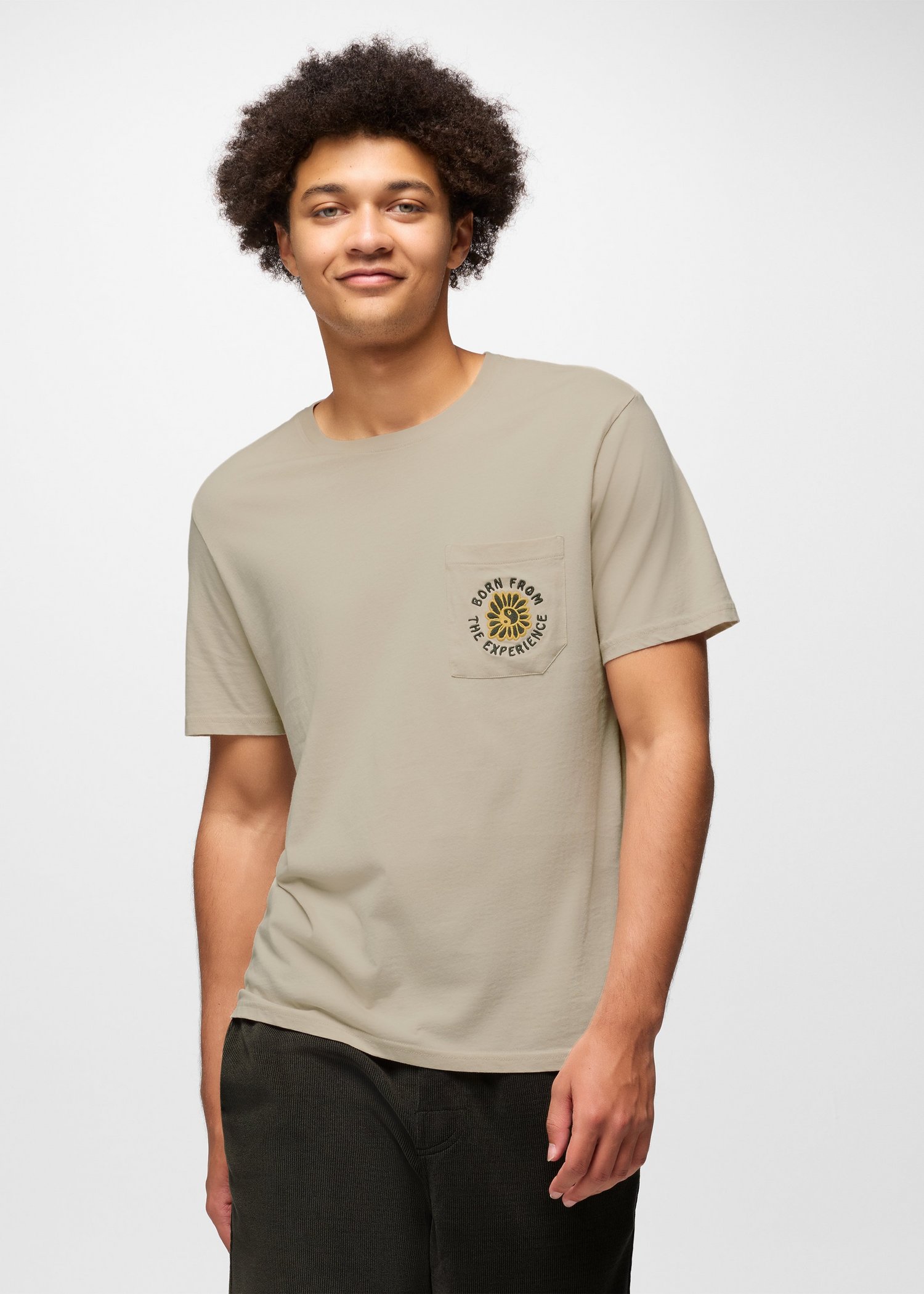 Mens prAna Outdoor Optimist Graphic Tee - Almond