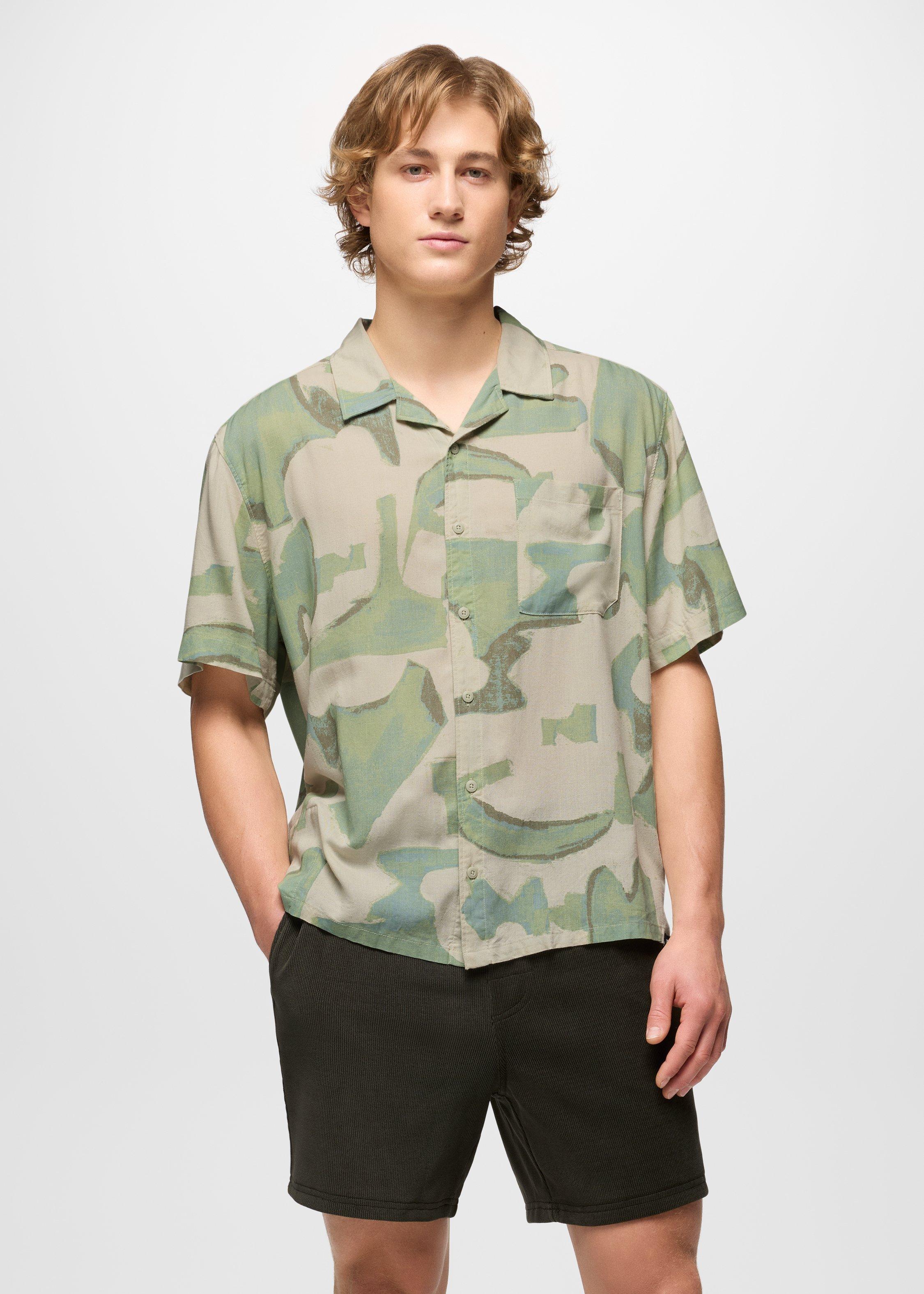 Mens prAna Peacepath Shirt - Jasmine Lavalamp