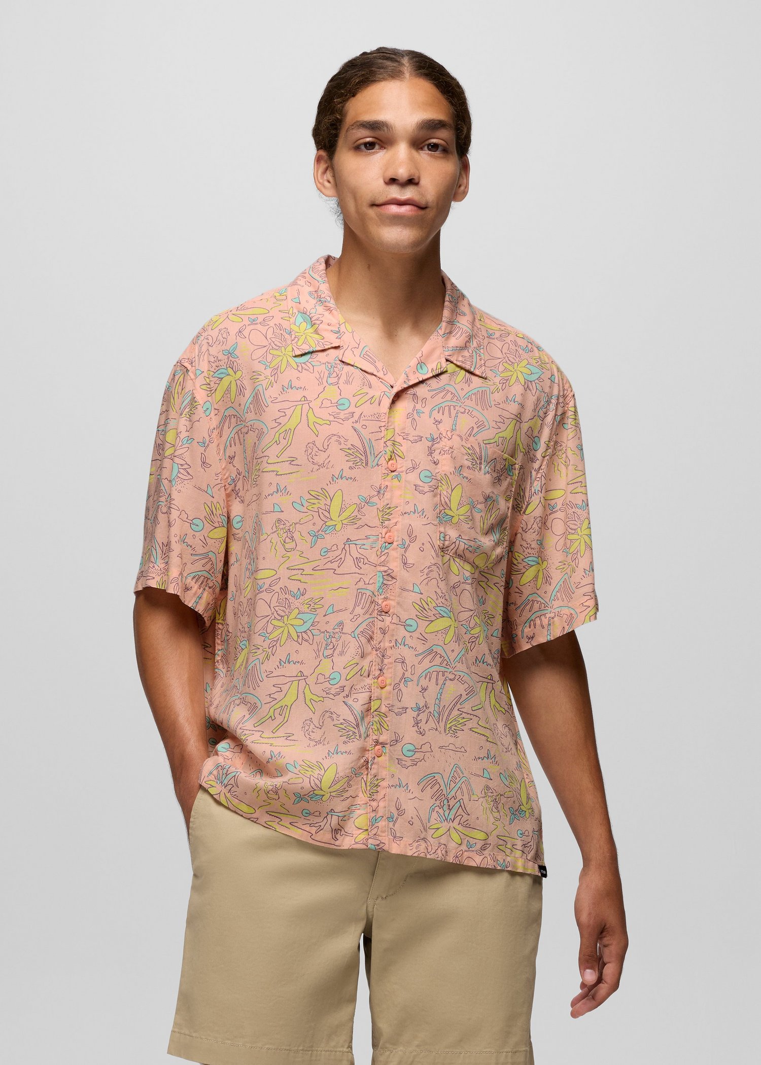 Mens prAna Peacepath Shirt - Smoothie Vacation