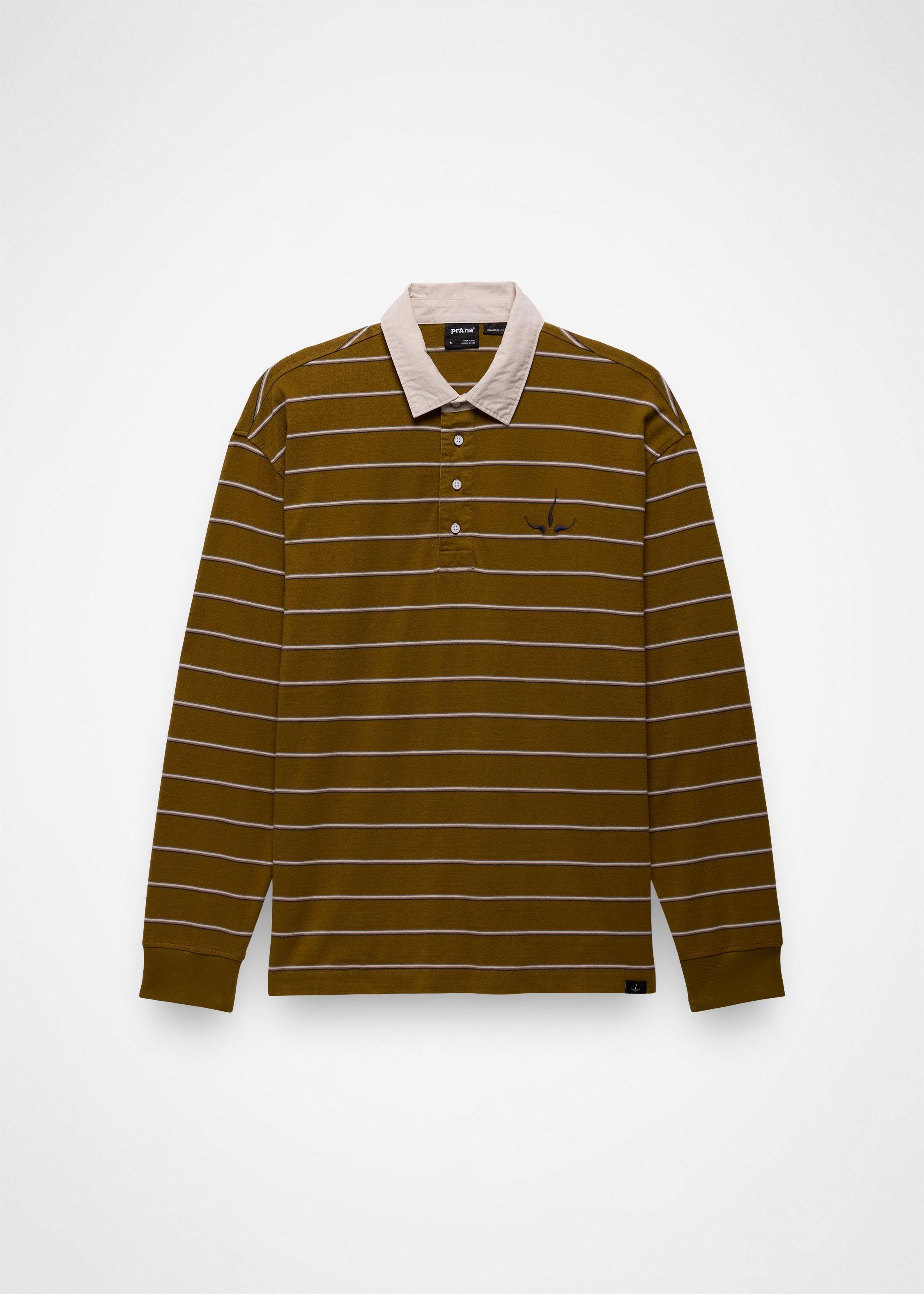 Gender Neutral prAna Rockblock Rugby Shirt - Retro Olive