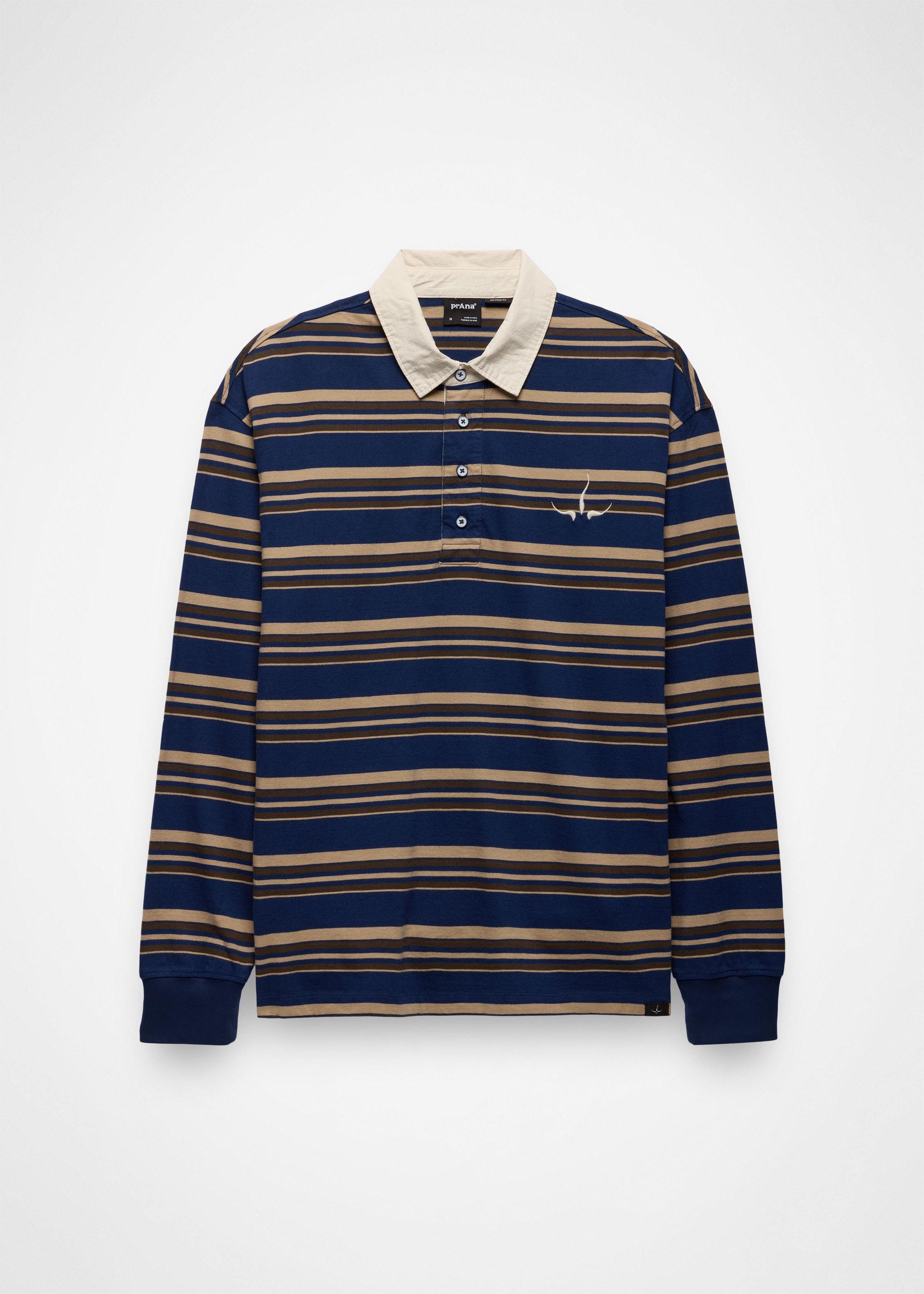 Gender Neutral prAna Rockblock Rugby Shirt - Capulet Blue