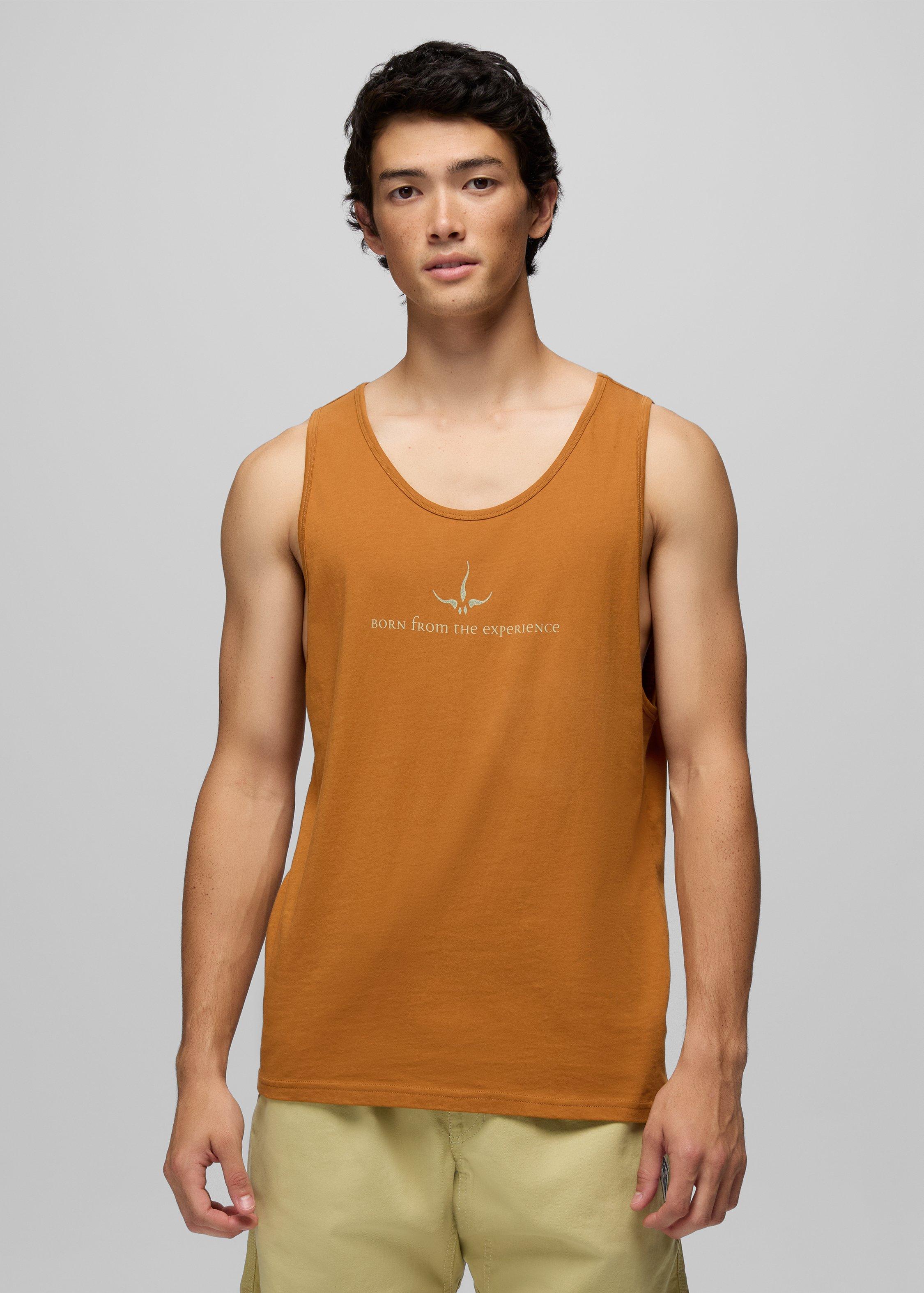 prAna Men's Heritage Graphic Tank Top in Tumeric - Size: Large