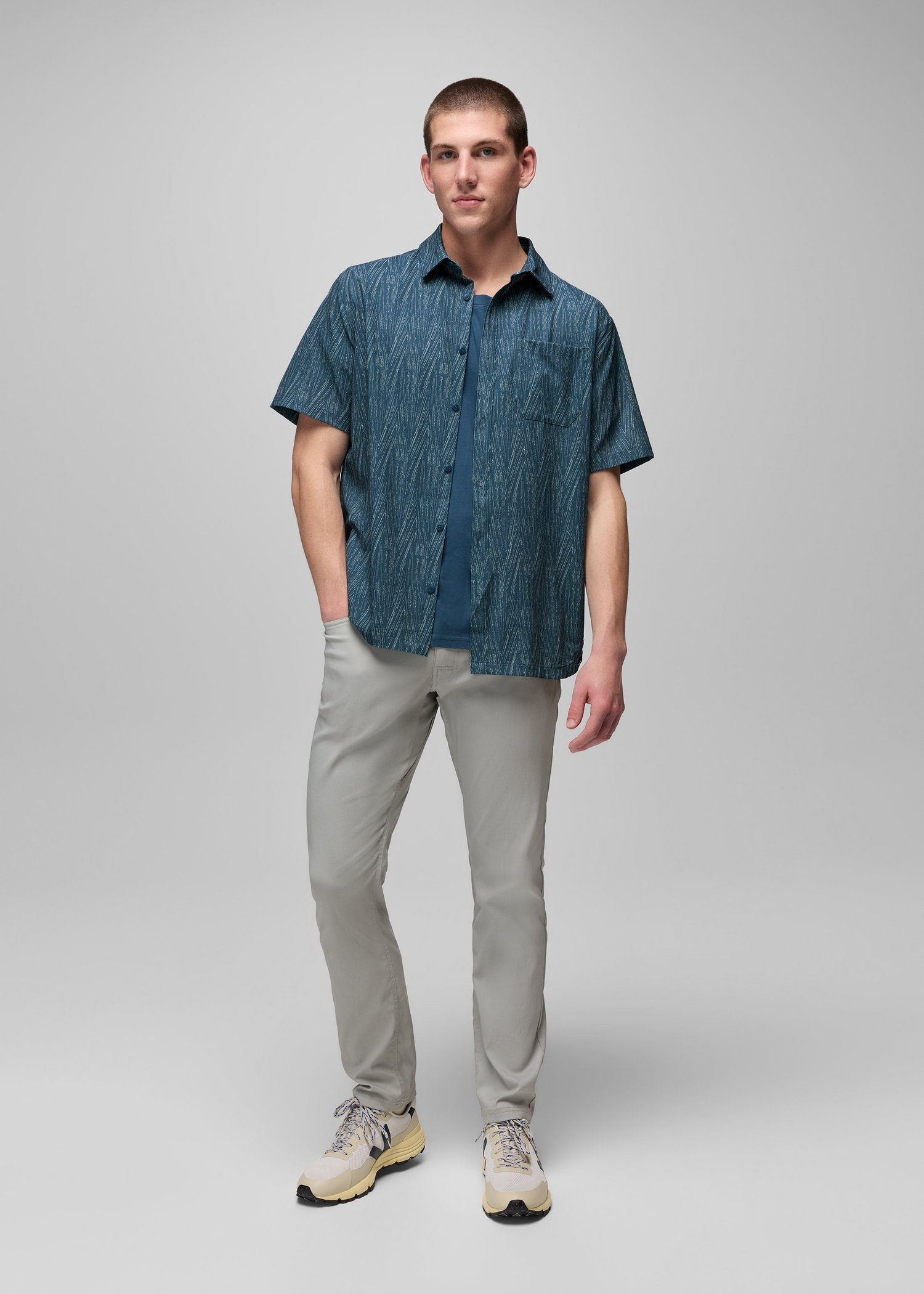Mens prAna Stretch Zion™ 5 Pocket Slim Pant - Sterling