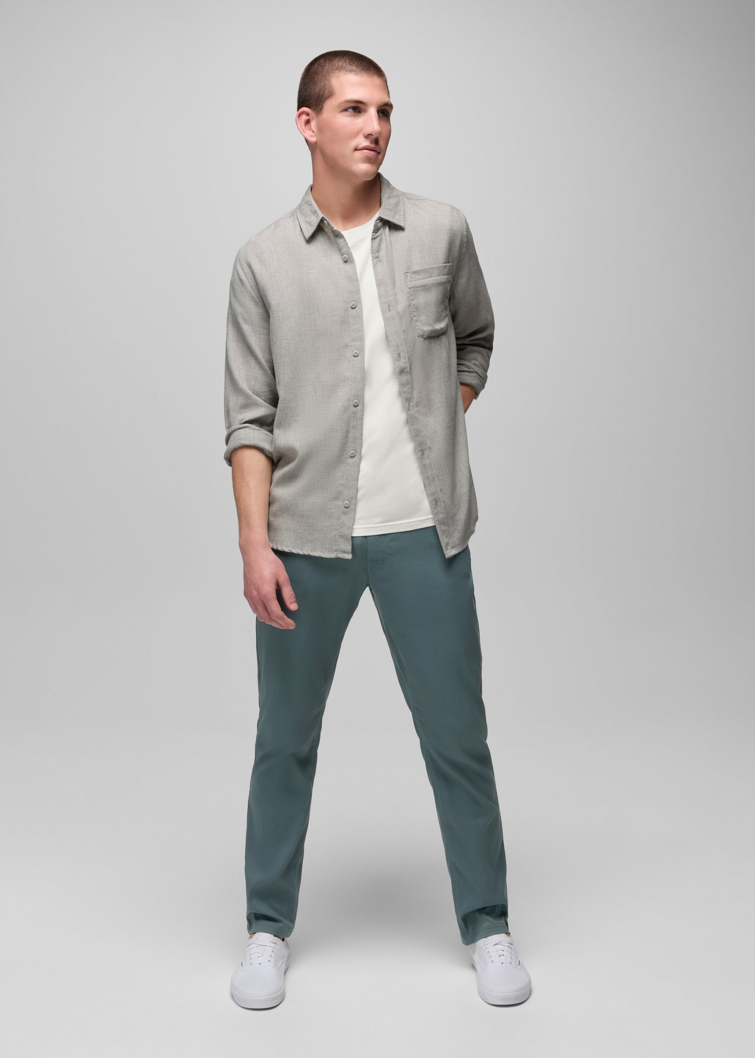 Mens prAna Stretch Zion™ 5 Pocket Slim Pant - Grey Blue