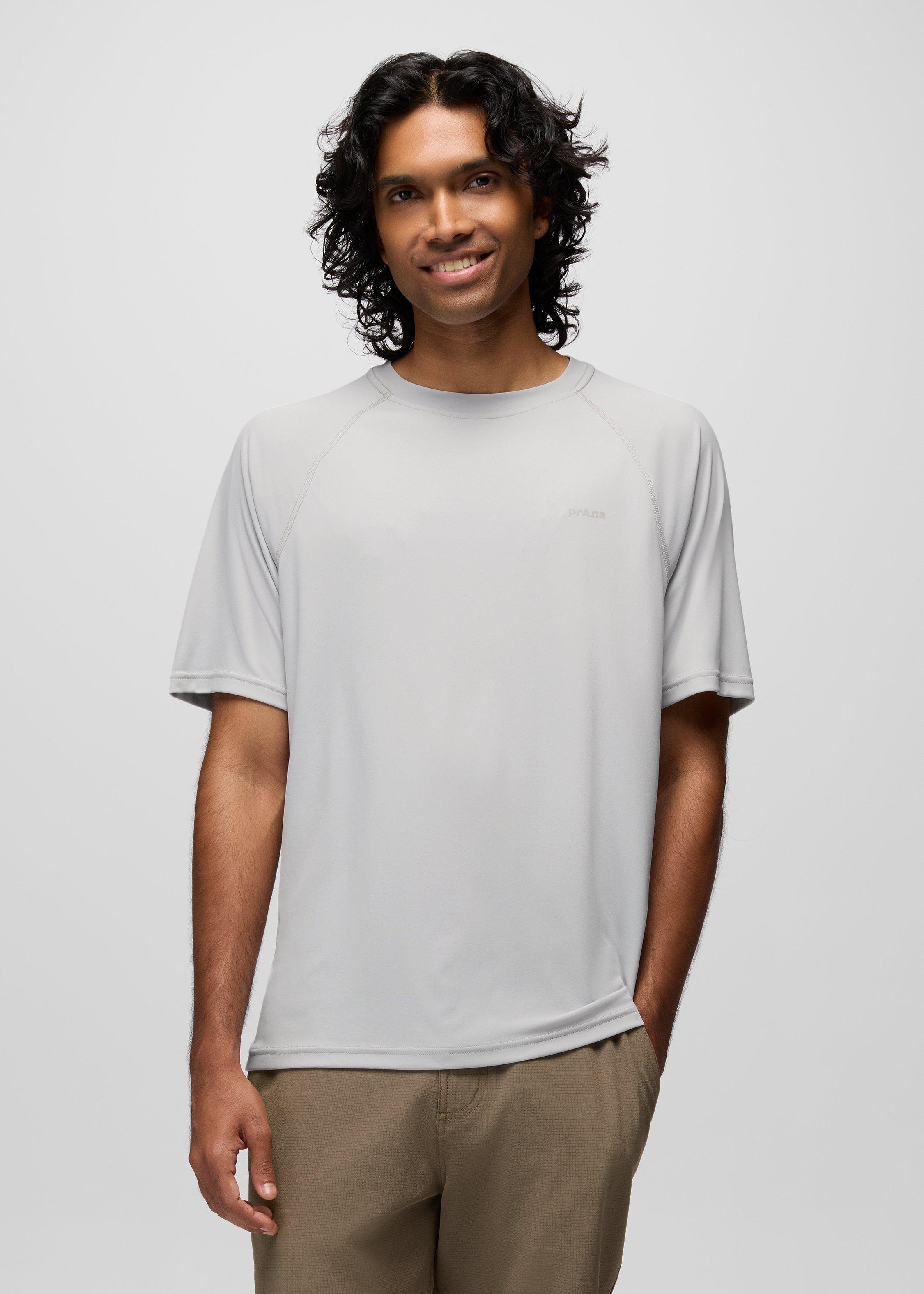 Mens prAna Sol Shade Short Sleeve Crew - River Rock
