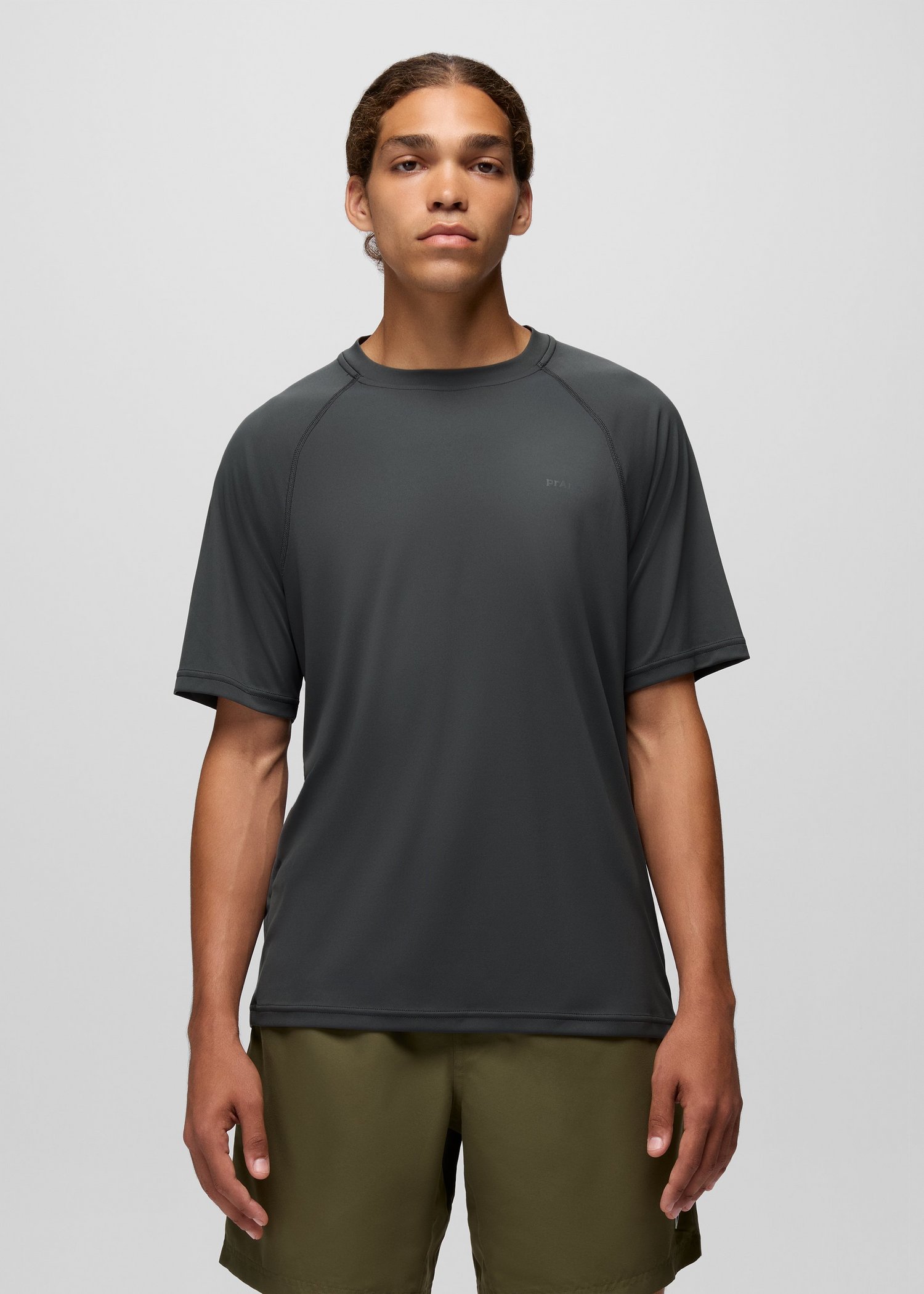 Mens prAna Sol Shade Short Sleeve Crew - Shadow