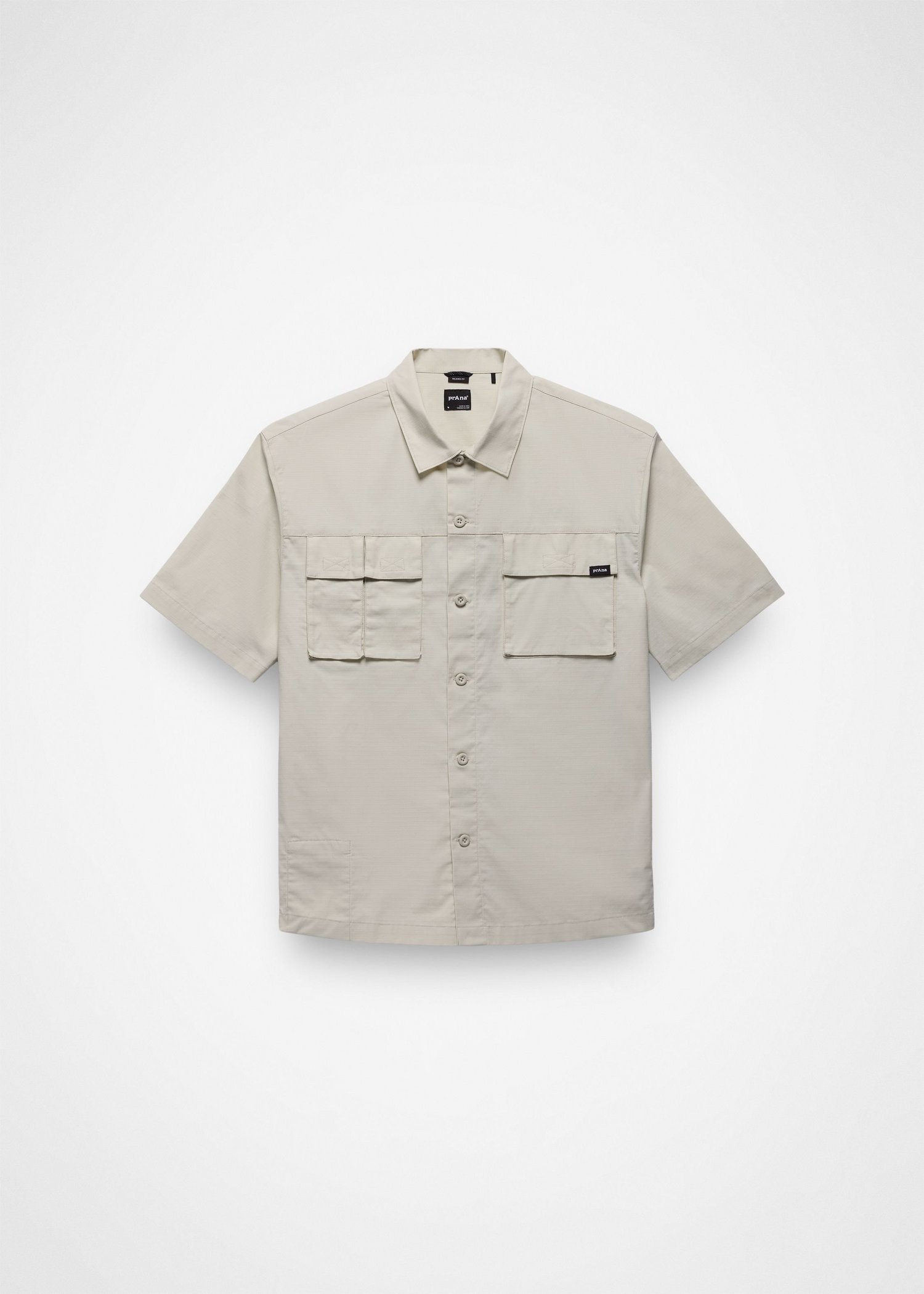 Mens prAna Palisades Ripstop Short Sleeve Shirt - Jasmine