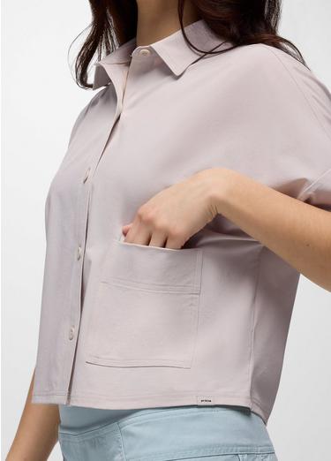 Railay Short Sleeve Button Down, Color: Almond, image 3