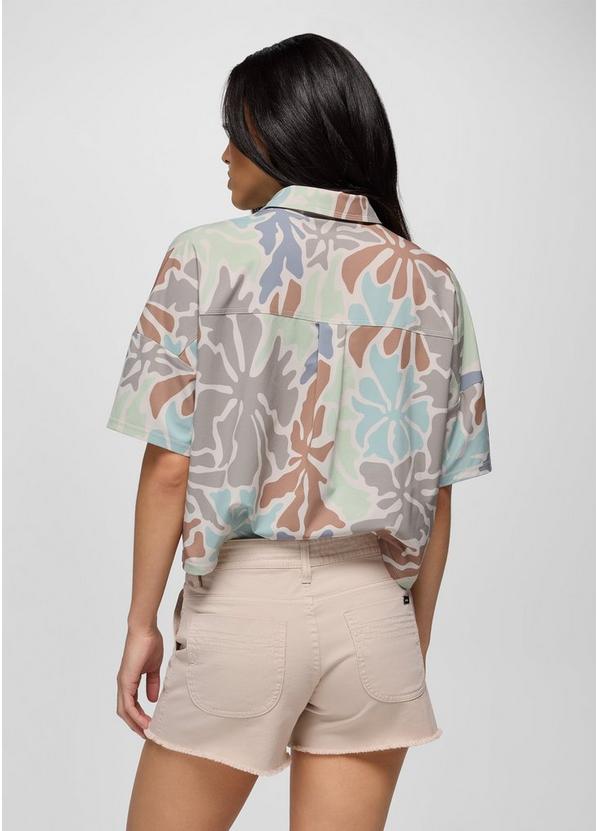 Railay Short Sleeve Button Down, Color: Almond Boogie Bloom, image 2