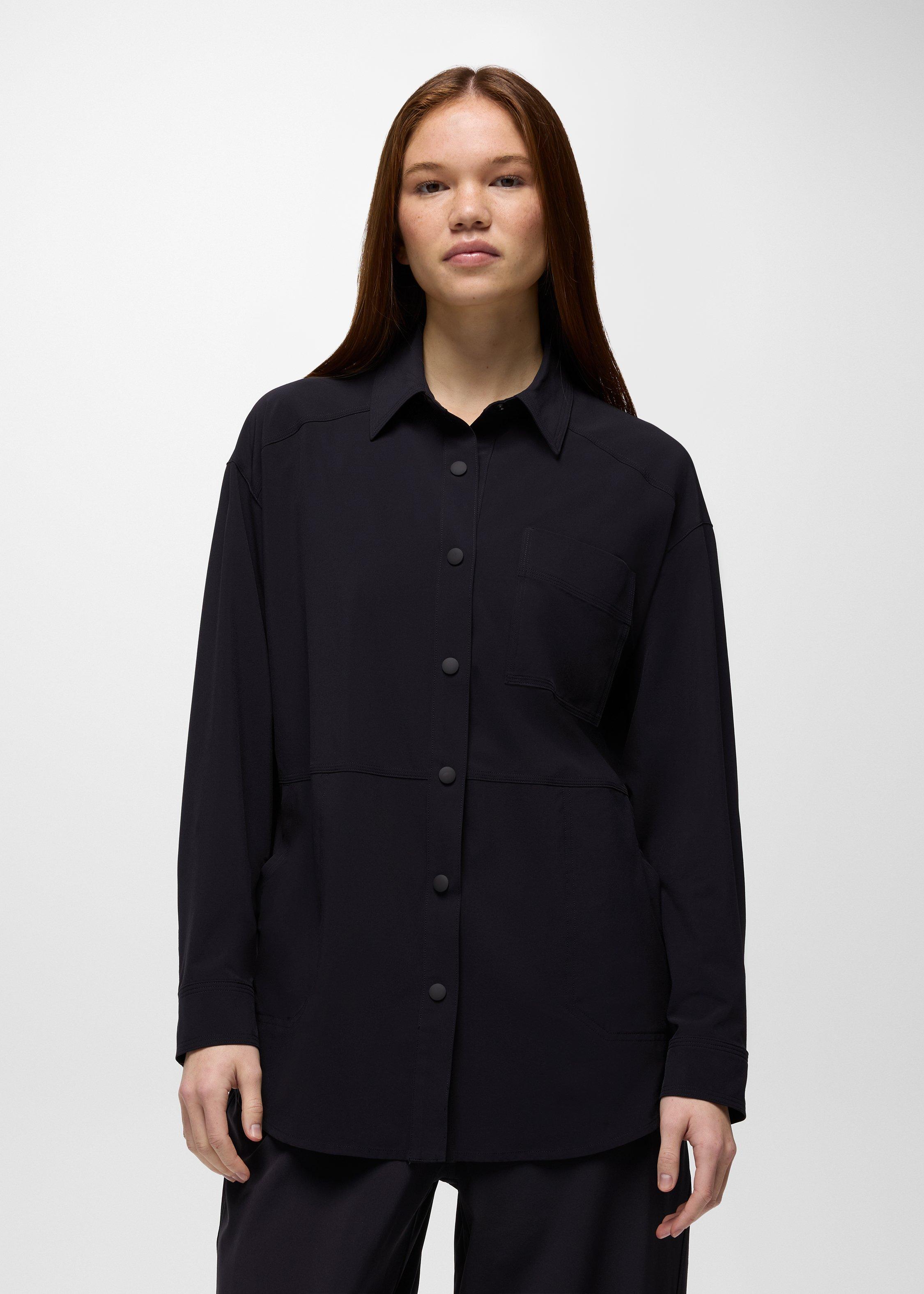 Womens prAna Railay Oversized Button Down - Black