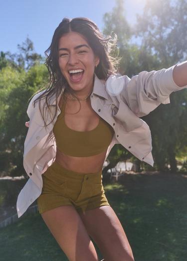 Railay Oversized Button Down, Color: Almond, image 11