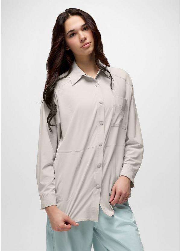 Railay Oversized Button Down, Color: Almond, image 1
