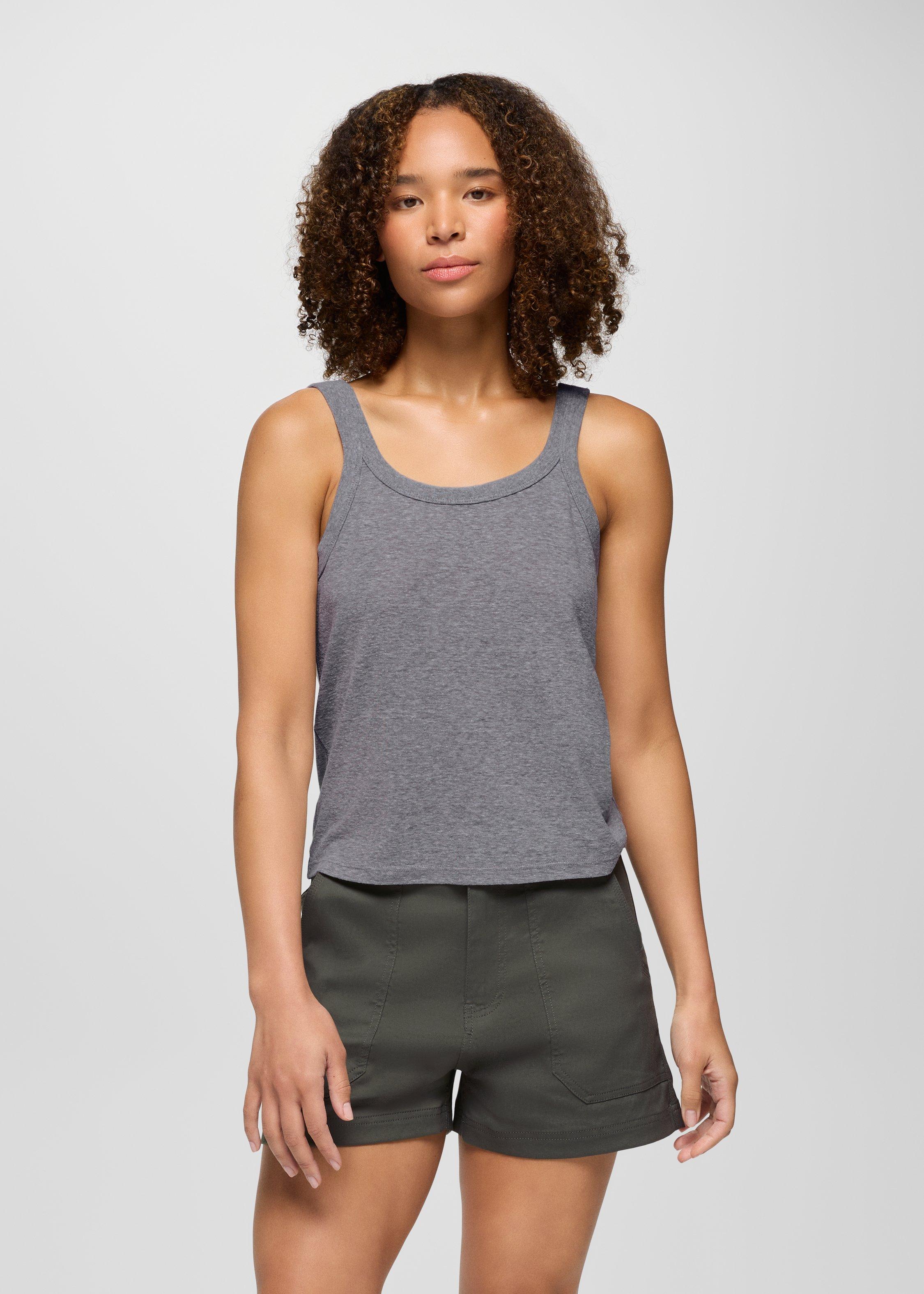 Womens prAna Cozy Up Scoop Tank - Heather Grey