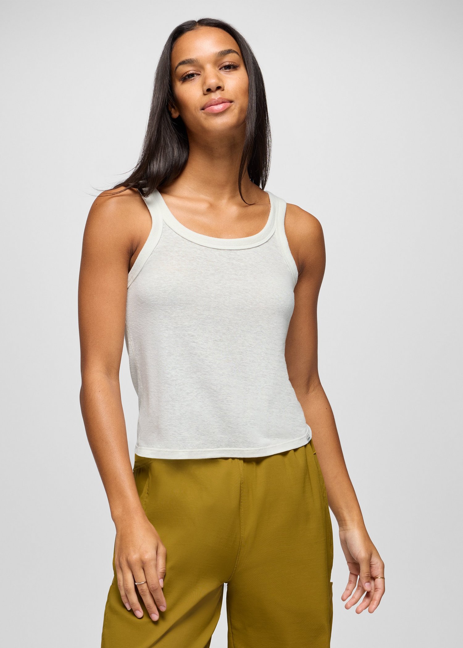 Womens prAna Cozy Up Scoop Tank - Soft White