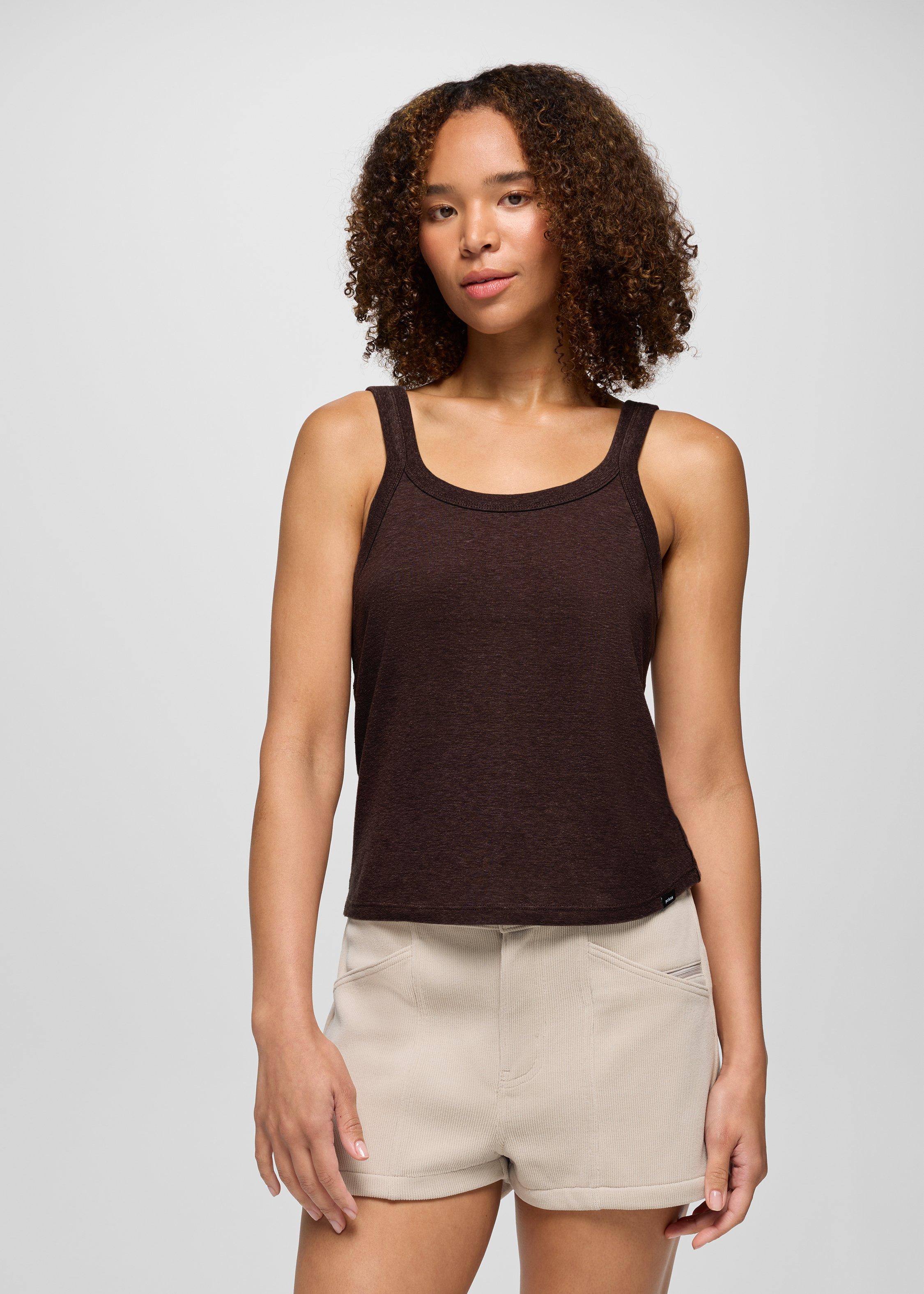 Womens prAna Cozy Up Scoop Tank - Mocha