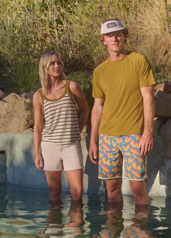Cozy Up Tank, Color: Retro Olive Stripe, image 4