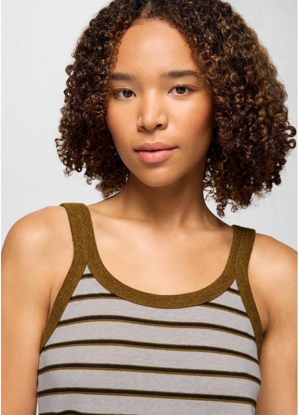 Cozy Up Tank, Color: Retro Olive Stripe, image 5