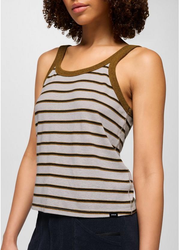 Cozy Up Tank, Color: Retro Olive Stripe, image 6