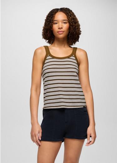 Cozy Up Scoop Tank, Color: Retro Olive Stripe, image 13