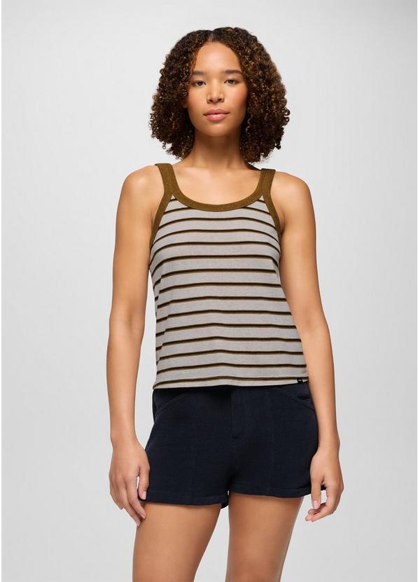 Cozy Up Tank, Color: Retro Olive Stripe, image 1