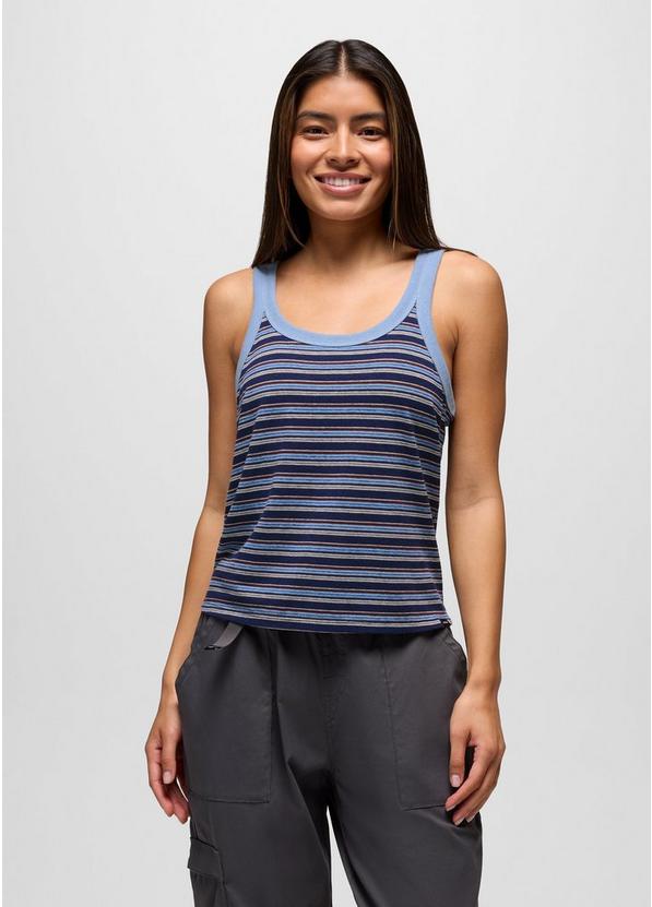 Cozy Up Scoop Tank, Color: Capulet Blue Stripe, image 1
