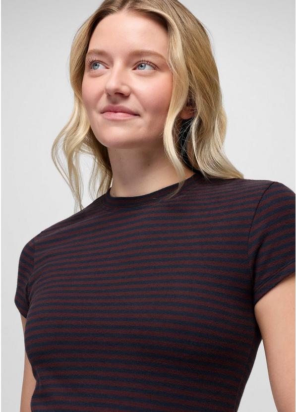 Lotus Short Sleeve Tee, Color: Cacao Stripe, image 3